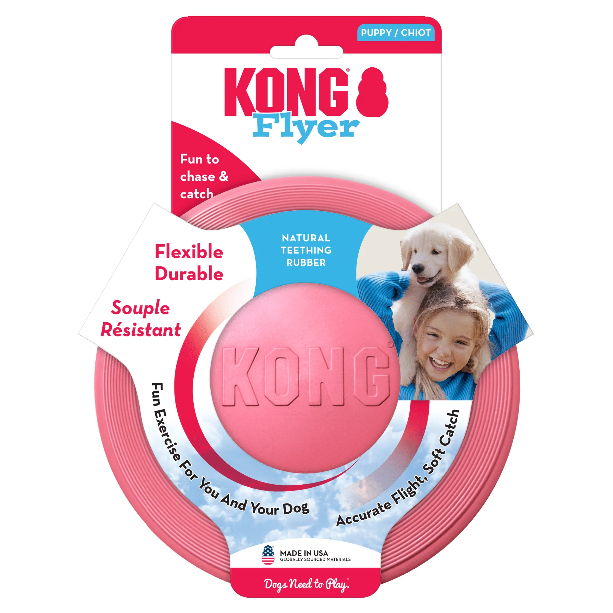 KONG Puppy Flyer – Soft Rubber Fetch Toy for Puppies - Image 3