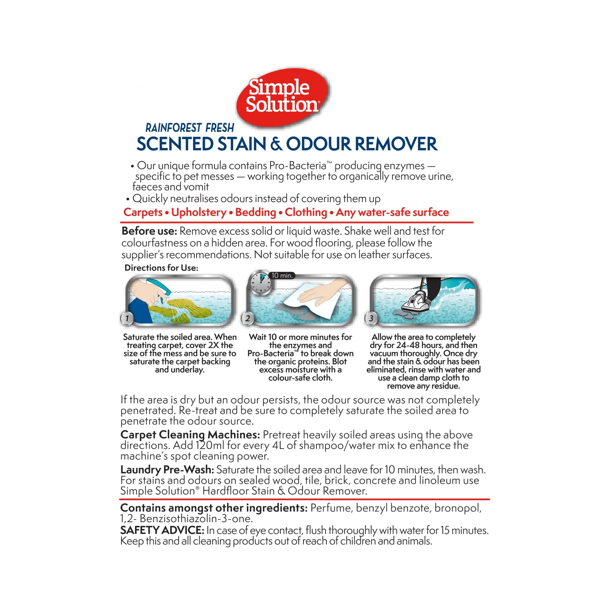 Simple Solution Home Stain & Odour Remover - Rain Forest 750ml - Image 3